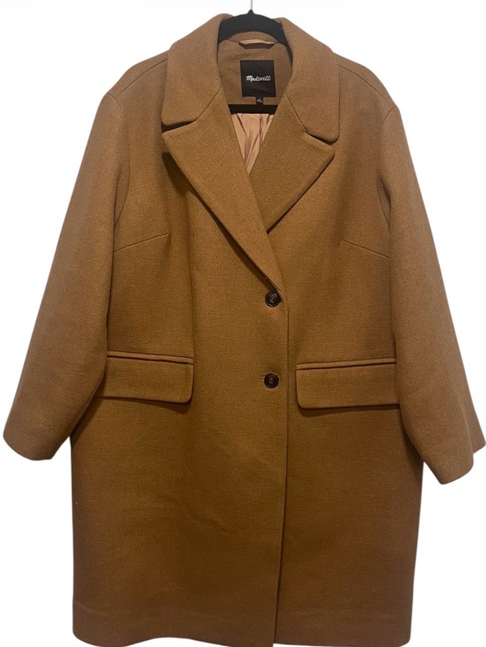 Madewell Haydon Coat 1X Heather Toffee Wool Cashmere Insuluxe Plus